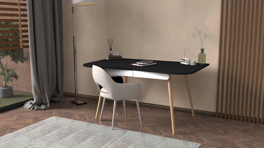 Luperna Wor v2 Çekmeceli Çalışma Masası Siyah 120x60